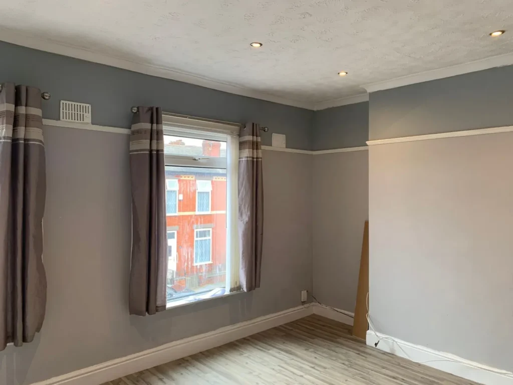 Room prepared for painting with surface finishing work